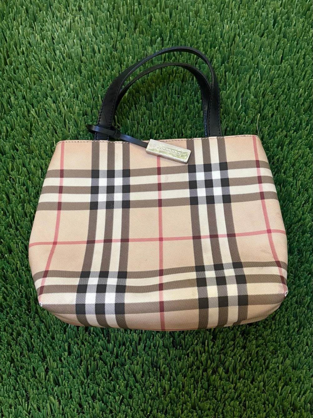 Vintage Burberry London Nova Check Mini Tote Bag